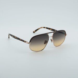 Tom Ford Maxwell FT1019 28F Sunglasses Gold Aviator Frame, Brown Lenses